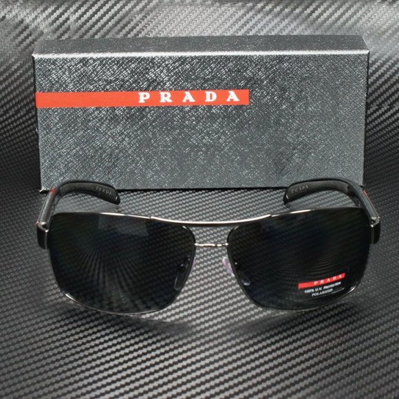 Prada Men's Gunmetal Grey Polarized Sunglasses - Picture 2 of 4
